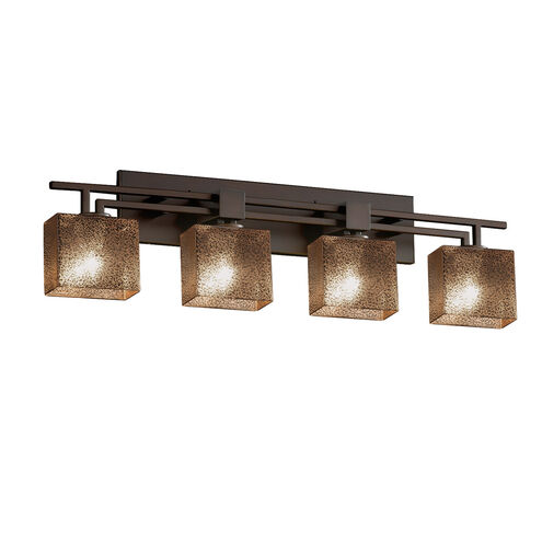 Fusion 4 Light 36 inch Dark Bronze Vanity Light Wall Light in Rectangle, Incandescent, Mercury Fusion