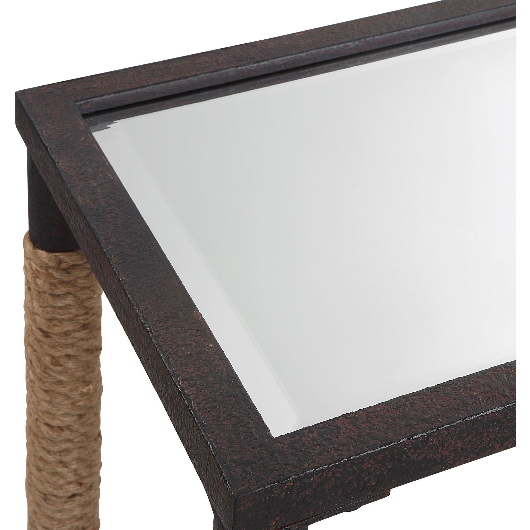 Braddock 52 inch Rustic Iron and Natural Fiber Rope Console Table