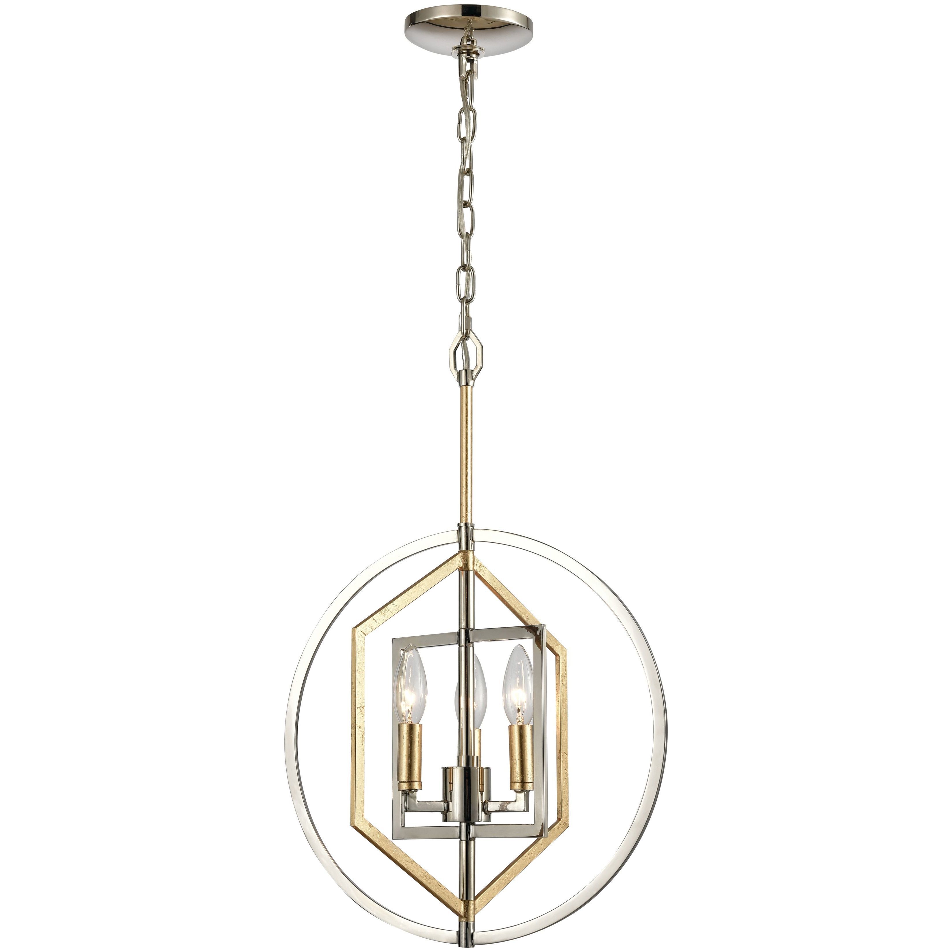 Geosphere 3 Light 15 inch Polished Nickel Chandelier Ceiling Light