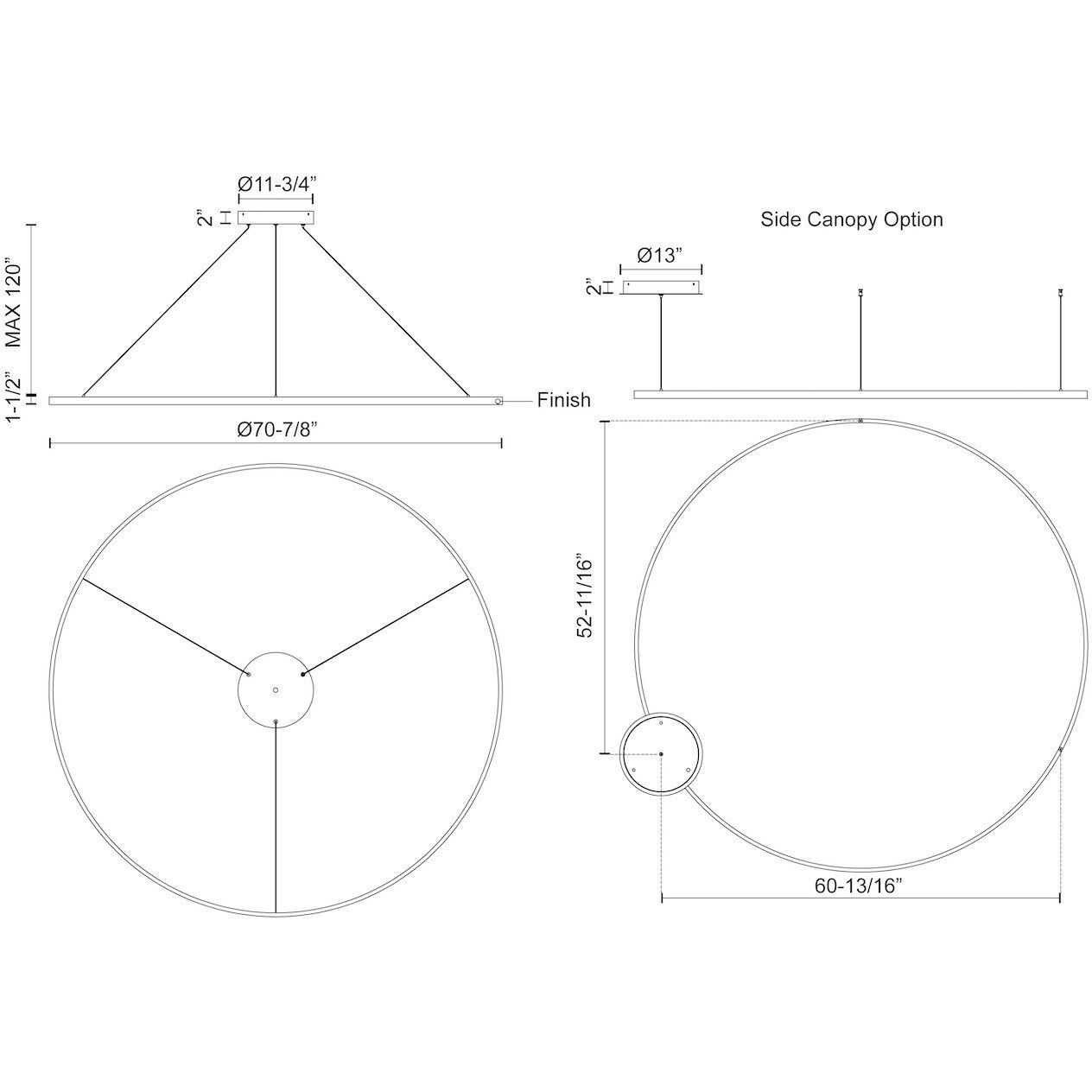 Cerchio Pendant Ceiling Light in White