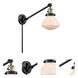 Olean 18 inch 60.00 watt Black Antique Brass Swing Arm Wall Light, Franklin Restoration