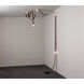 Art & Alchemy SNAPS LED 36 inch Black Floor-to-Ceiling Plug-in Lamp Ceiling Light in White Leather with Alabaster