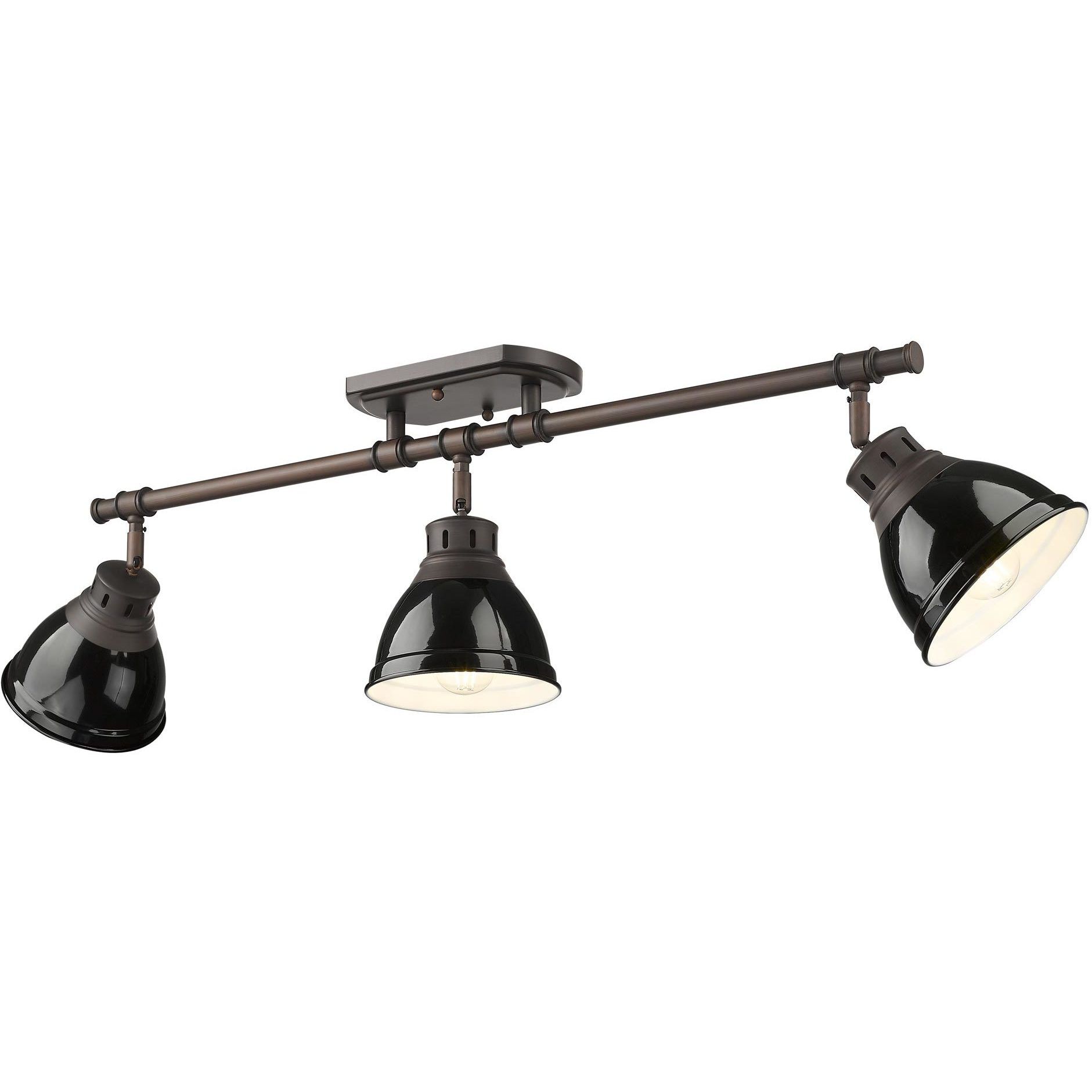 Yep Duncan 3 Light 35.38 inch Rubbed Bronze Semi-Flush Mount Ceiling Light in Black