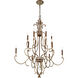 Magnolia Manor 12 Light 42 inch Pale Gold with Distressed Bronze Chandelier Ceiling Light