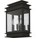 Princeton 3 Light 15 inch Black Outdoor Wall Lantern