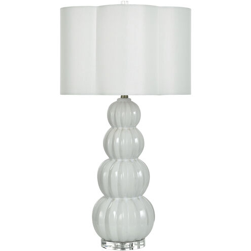 Ophelia 33 inch 150 watt Glossy White Table Lamp Portable Light