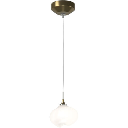 Ume 1 Light 6.2 inch Modern Brass Mini Pendant Ceiling Light in Frosted