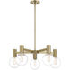 Wright 5 Light 28 inch Warm Brass Chandelier Ceiling Light