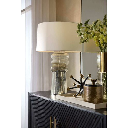 Milan 28 inch 150.00 watt Antique Mercury Ombre and Polished Nickel Table Lamp Portable Light
