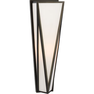 Julie Neill Lorino LED 5.5 inch Bronze Sconce Wall Light in White Glass, Medium
