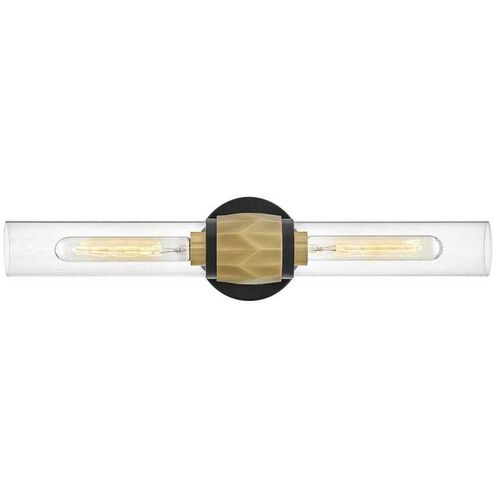 Ellison 22 inch Black with Heritage Brass Vanity Light Wall Light in Black / Heritage Brass
