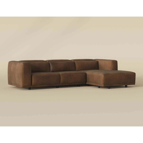 Beau Lucia Tobacco Leather Sofa Chaise, RAF