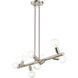 Bannister 8 Light 42 inch Brushed Nickel Linear Chandelier Ceiling Light, Large