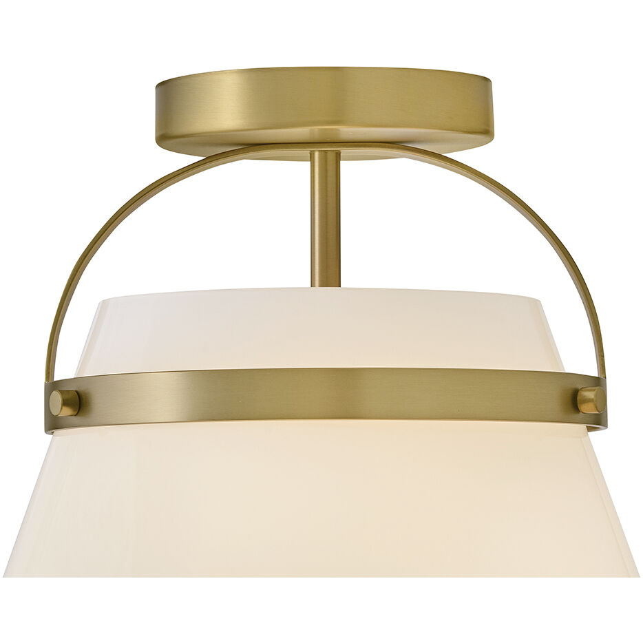 Tori 1 Light 12 inch Lacquered Brass Flush Mount Ceiling Light