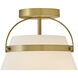 Tori 1 Light 12 inch Lacquered Brass Flush Mount Ceiling Light