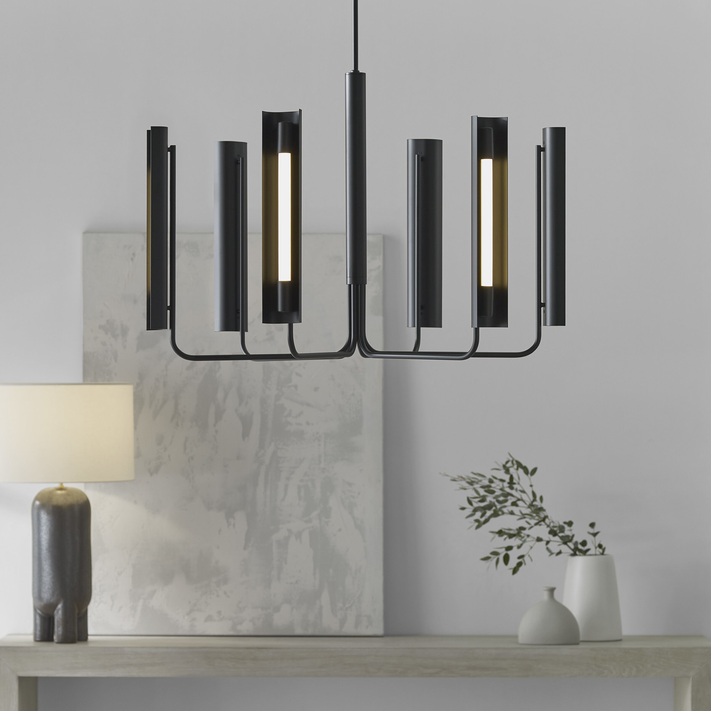 Kelly by Kelly Wearstler Carson LED 36.13 inch Midnight Black Chandelier Ceiling Light