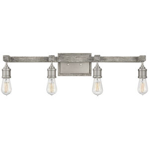 Denton LED 32 inch Pewter with Driftwood Gray Vanity Light Wall Light