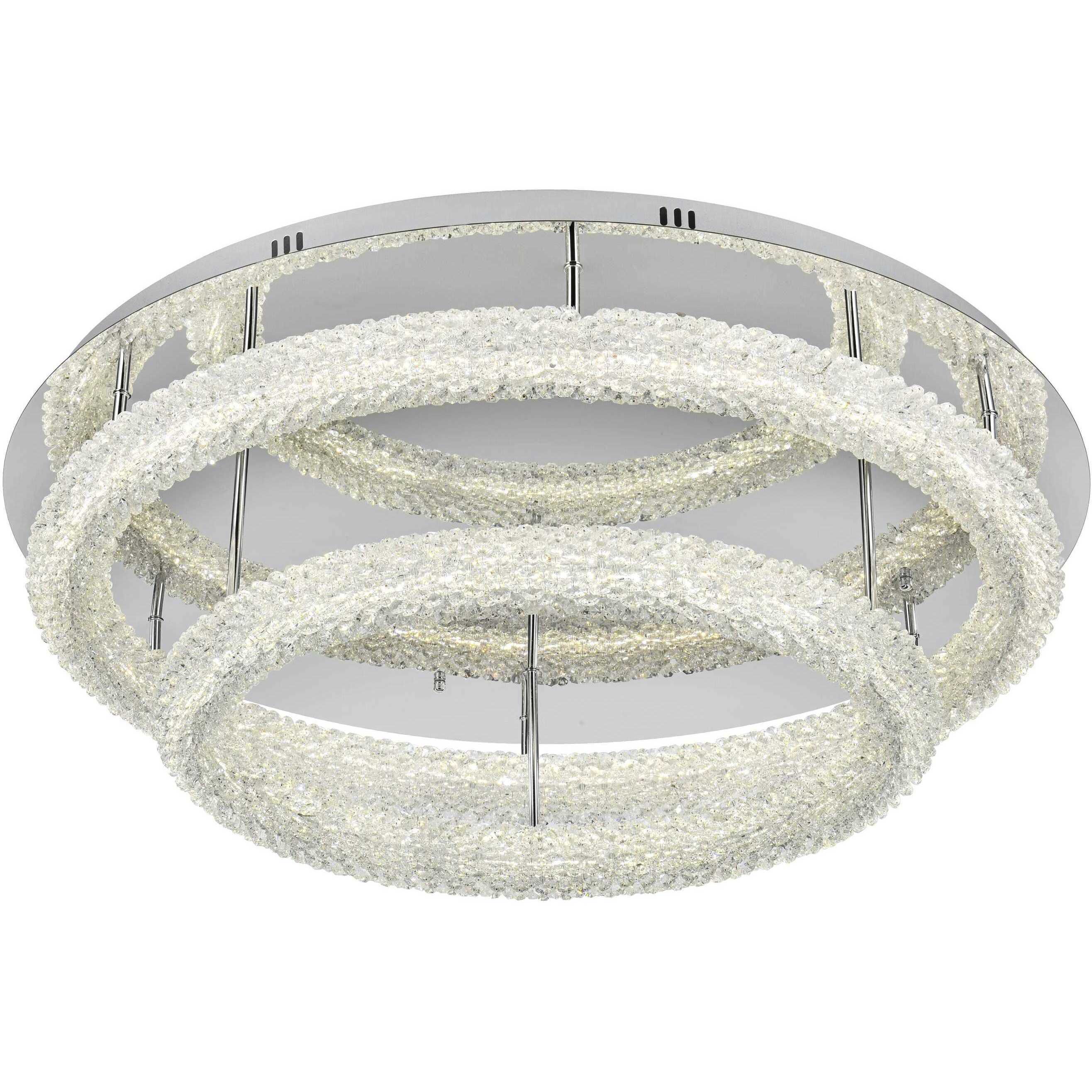 Bowen 2 Light 33.5 inch Chrome Flush Mount Ceiling Light
