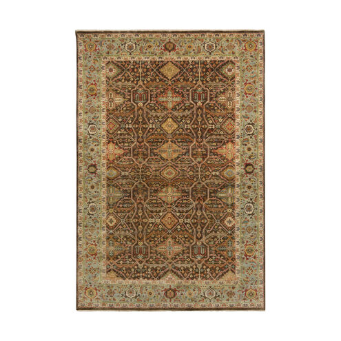 Pazyryk 36 X 24 inch Dark Brown/Sea Foam/Khaki/Rust/Camel Rugs, Wool and Cotton