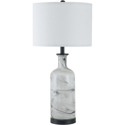 Sarris 28.5 inch 60 watt White/Grey Table Lamp Portable Light