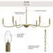 Ilia 6 Light 34 inch Brushed Gold Chandelier Ceiling Light