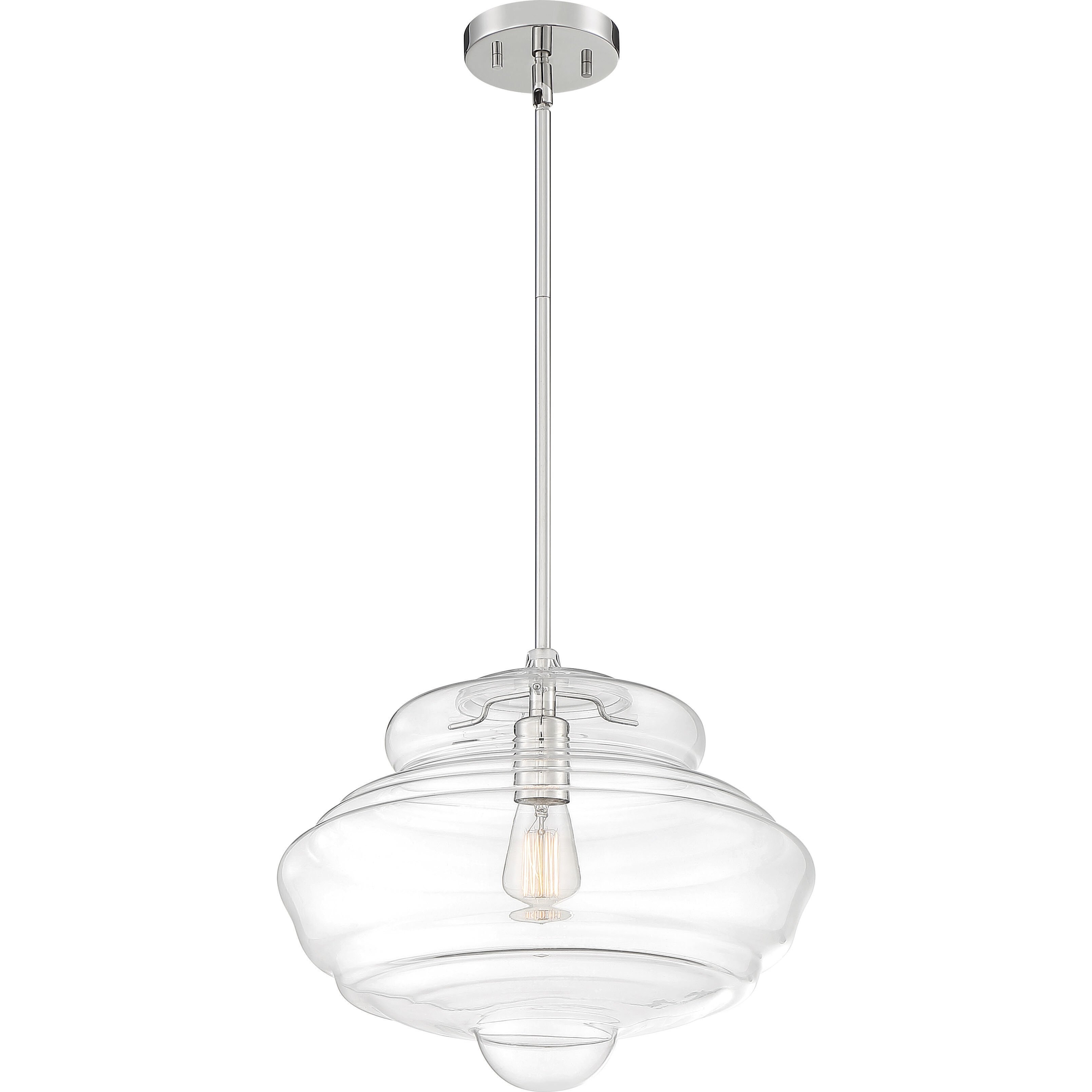 Storrier 1 Light 15.75 inch Polished Nickel and Clear Pendant Ceiling Light