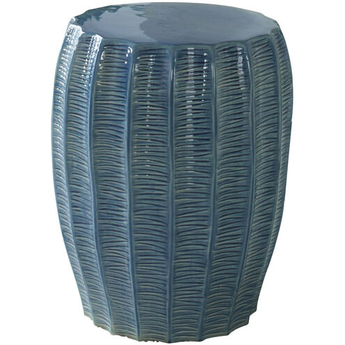 Harbor 17 inch Aqua Blue Glaze Garden Stool