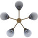 Harken 5 Light 26 inch Black/Gold Chandelier Ceiling Light