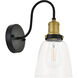 Felicity 1 Light 6 inch Brass and Black Wall Sconce Wall Light