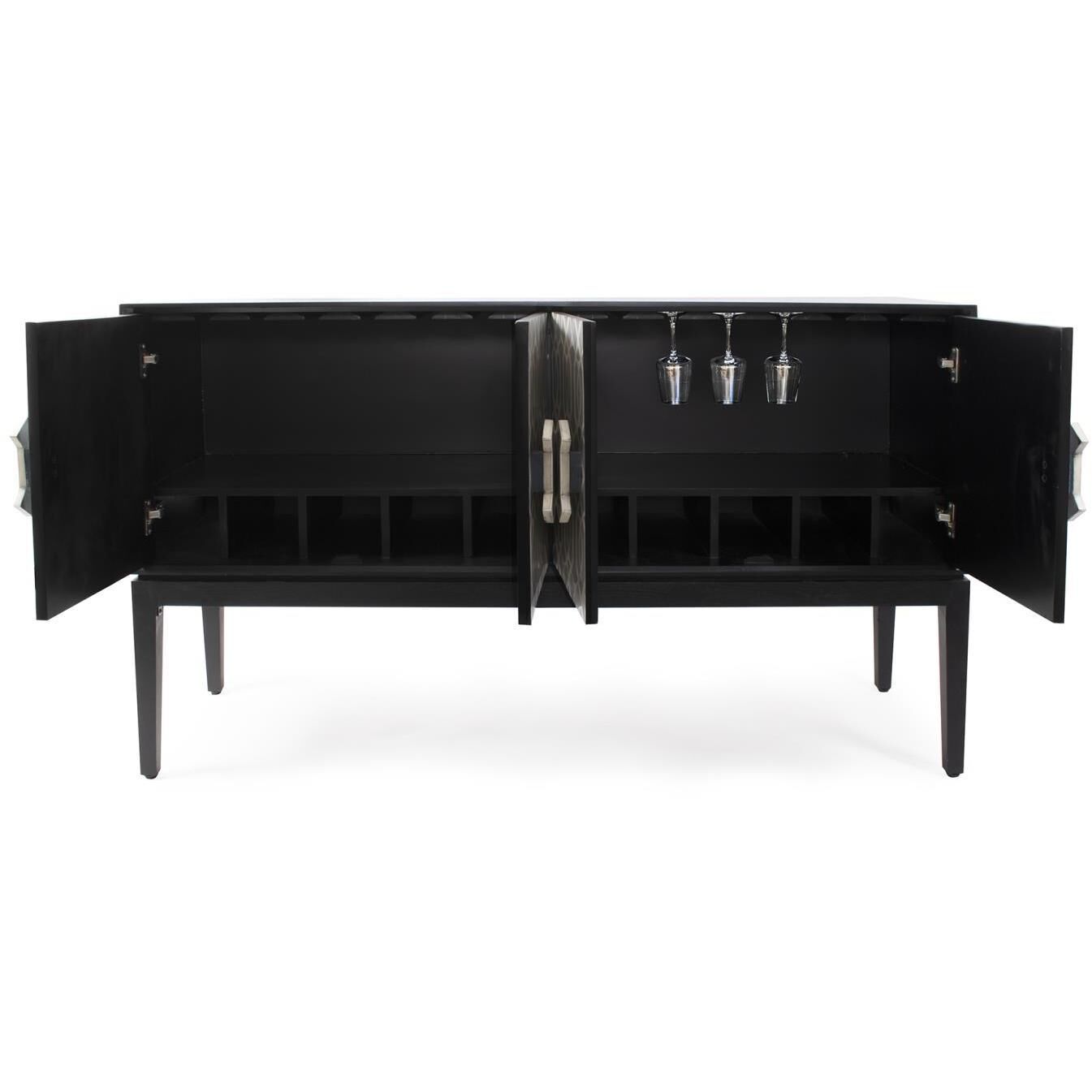 Shearer 60 inch Black and Gray with White Credenza