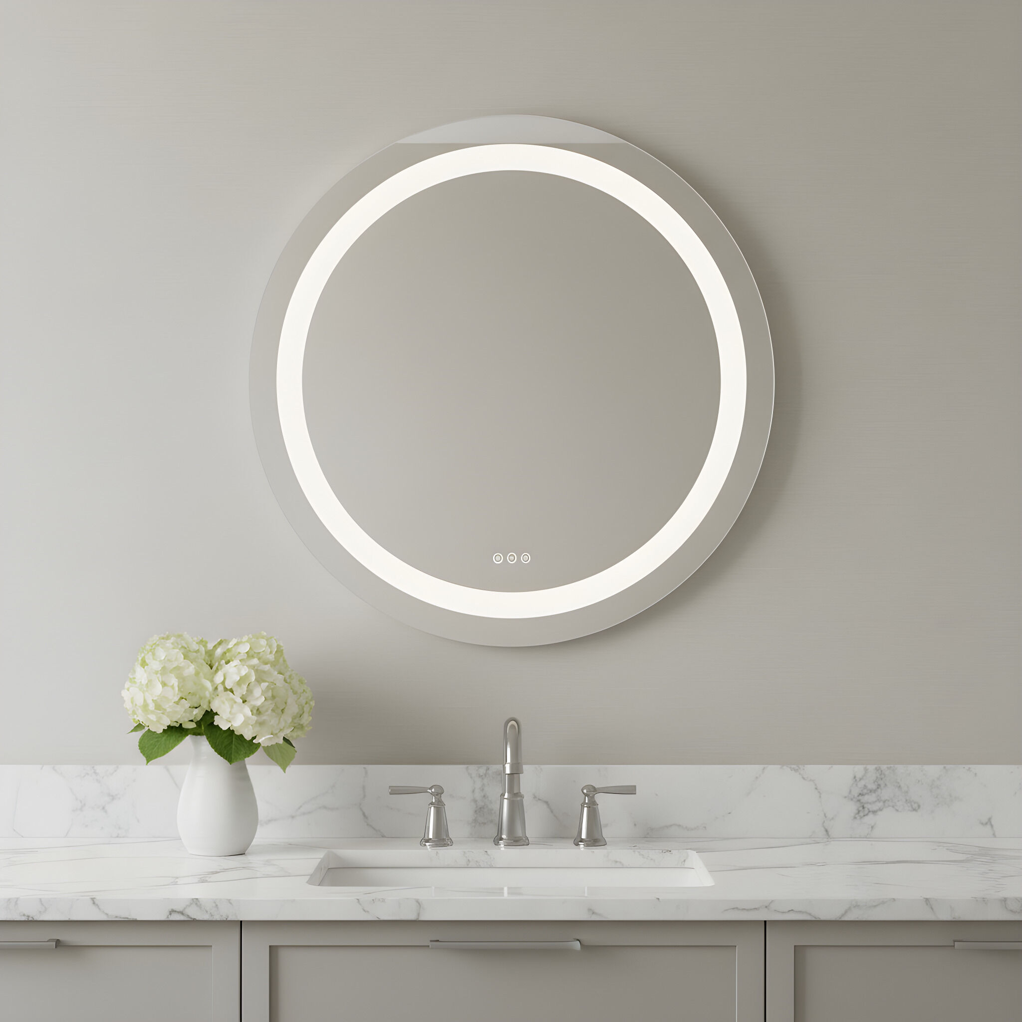 Mera 36 X 36 inch Might Bright White LED Wall Mirror