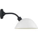 South Street 1 Light 11 inch Gloss White and Textured Black Outdoor Wall Fixture