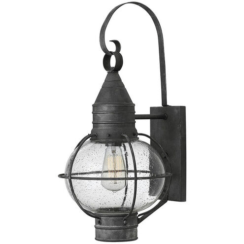 Cape Cod Outdoor Wall Mount Lantern in Aged Zinc, Medium
