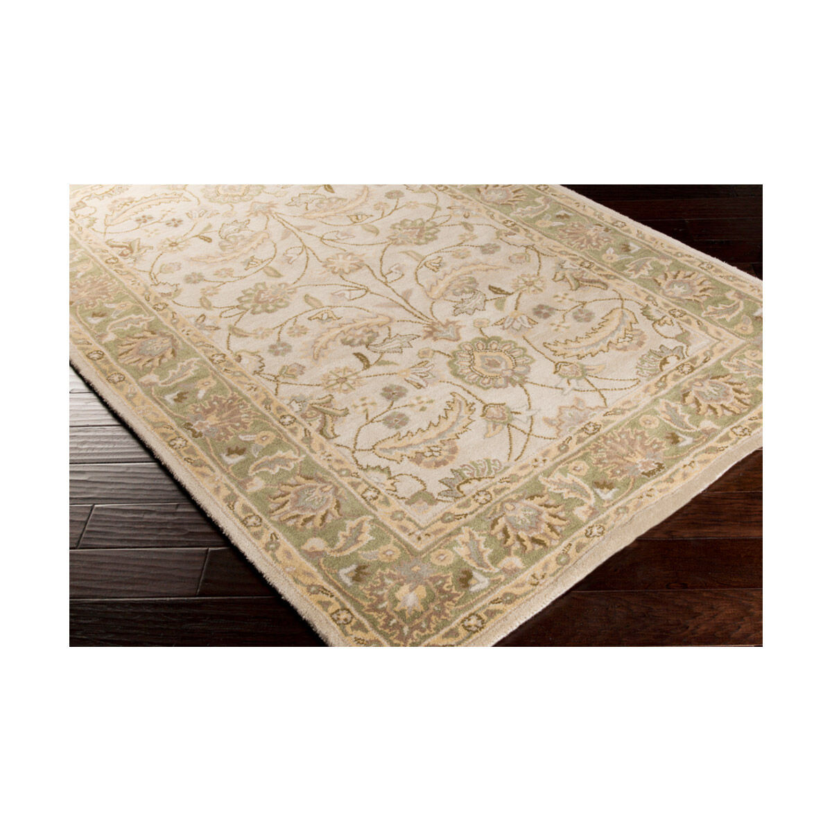 Caesar 168 X 120 inch Ivory/Dark Green/Light Gray/Sage/Khaki Rugs in 10 x 14, Wool