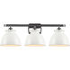 Ballston Adirondack 3 Light 28 inch Brushed Satin Nickel Bath Vanity Light Wall Light in Incandescent, Glossy White, Ballston