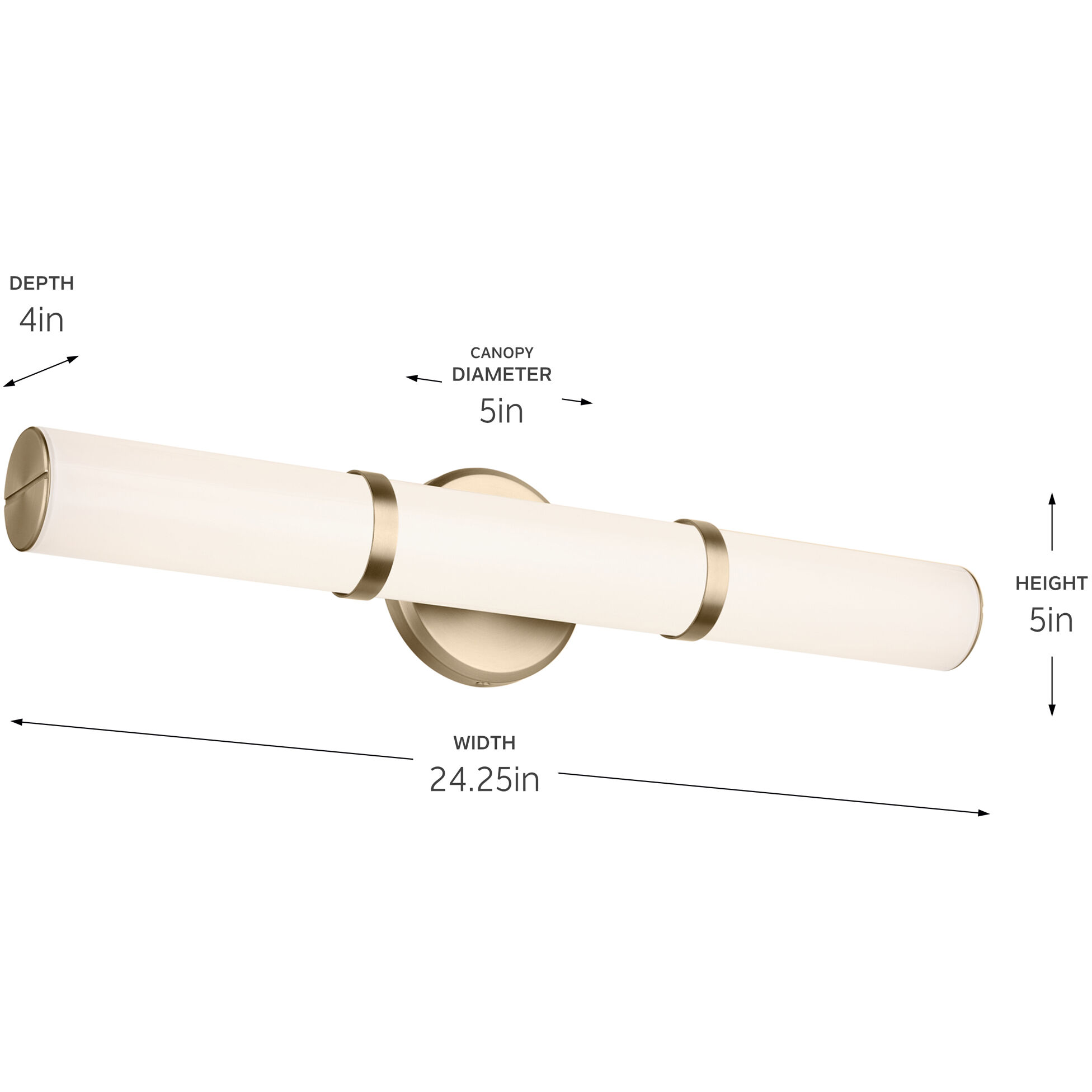 Rosh LED 24.25 inch Champagne Bronze Bath Bar Wall Light, Medium