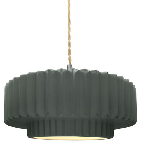 Radiance 1 Light 14.5 inch Pewter Green and Brushed Nickel Pendant Ceiling Light
