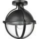 Lincoln 1 Light 11 inch Matte Black Semi Flush Mount Ceiling Light