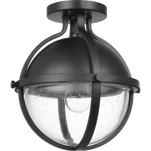 Lincoln 1 Light 11 inch Matte Black Semi Flush Mount Ceiling Light