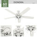 Dondra 60 inch Matte White with Light Oak/Fresh White Blades Ceiling Fan