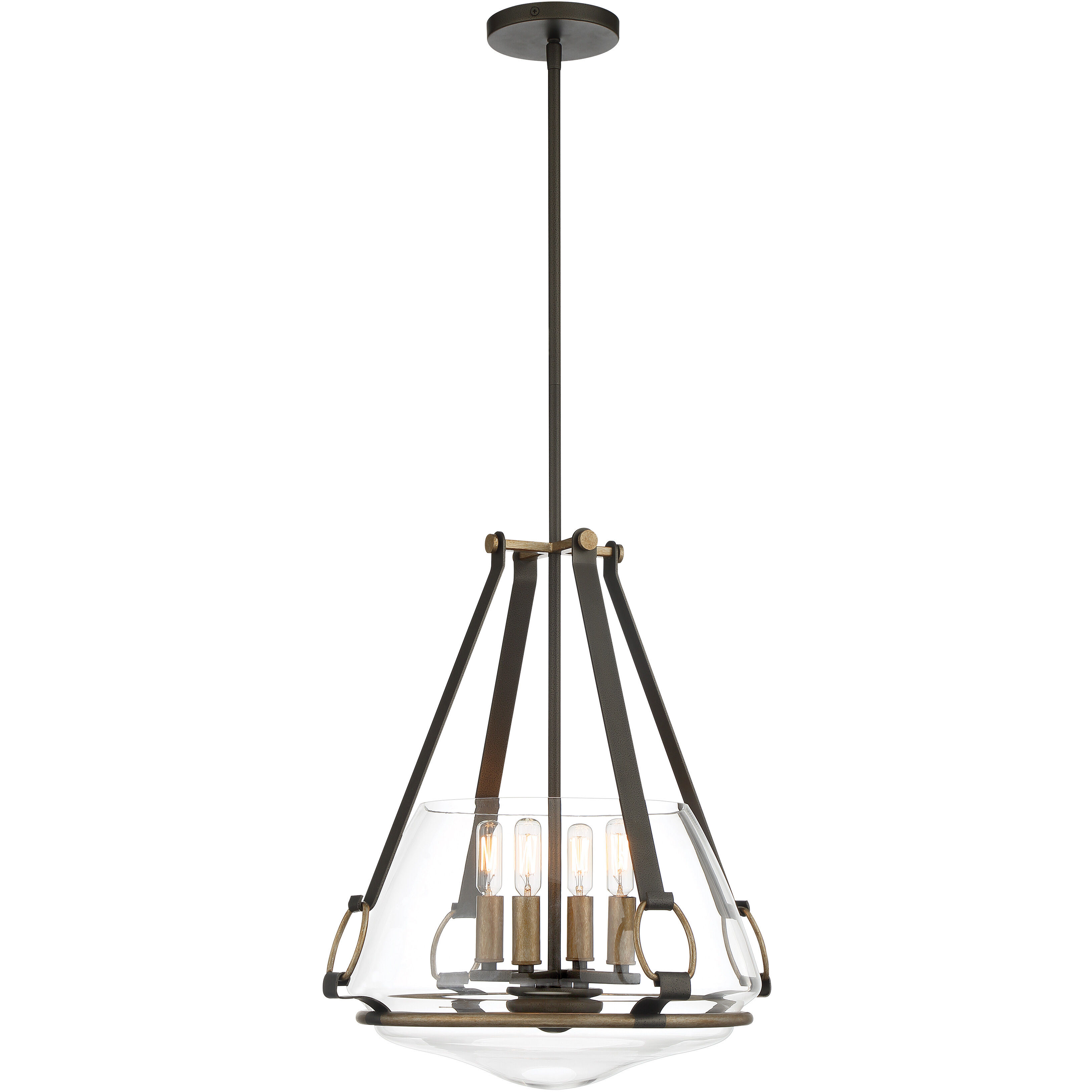 Eden Valley 4 Light 18 inch Smoked Iron/Aged Gold Pendant Ceiling Light, Convertible
