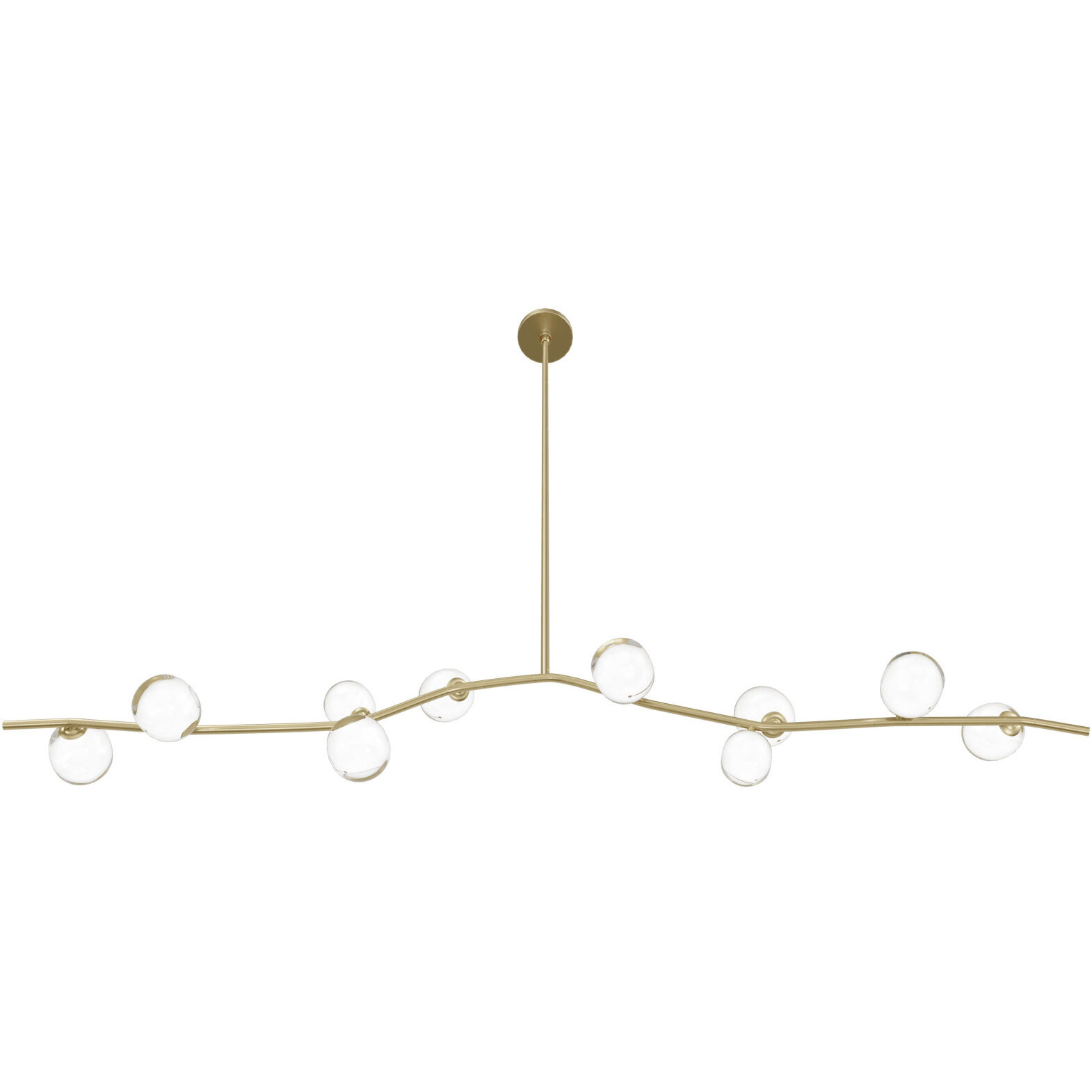 Hampton LED 10 inch Brushed Brass Chandelier Ceiling Light in Clear Glass