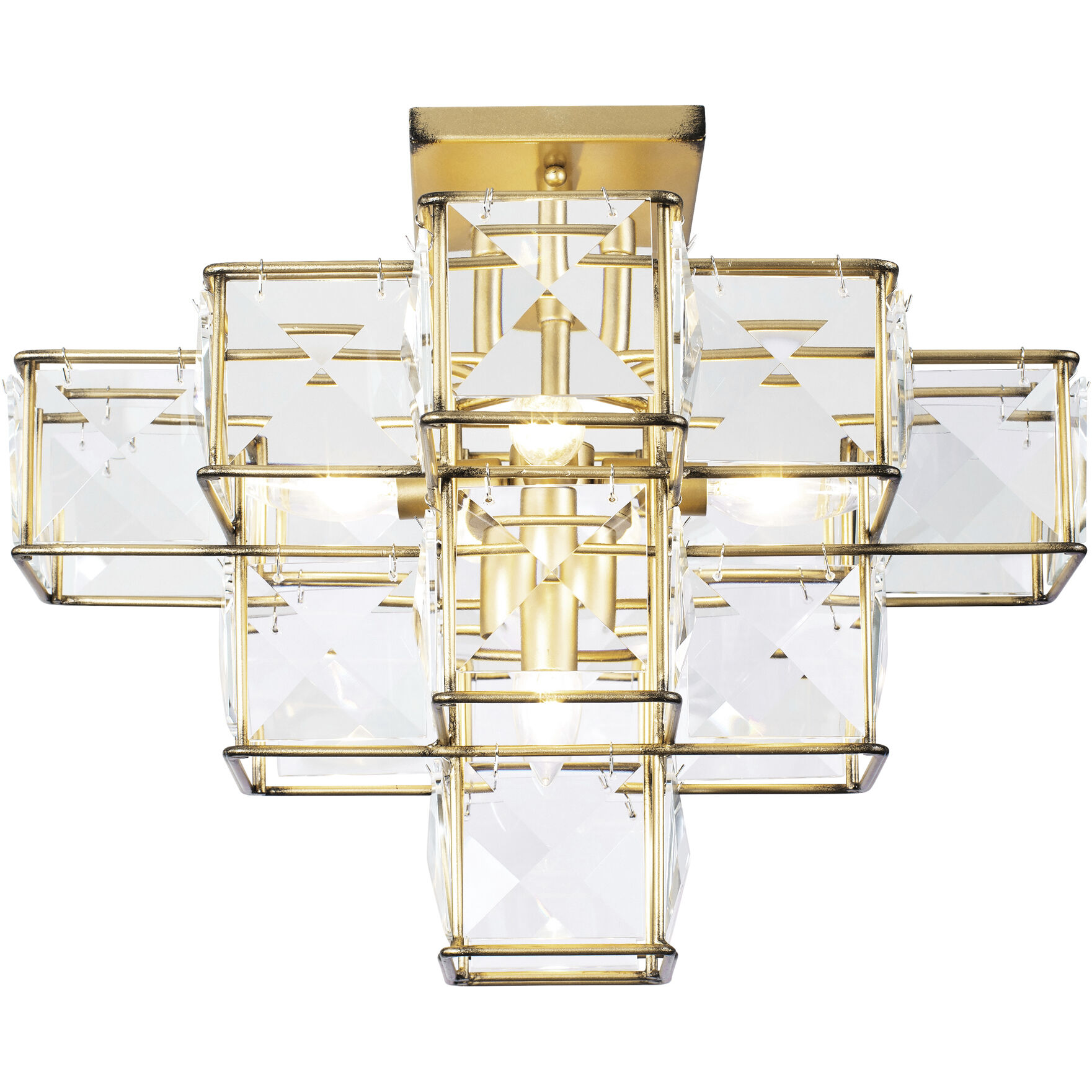 Cubic 5 Light 18.5 inch Calypso Gold Semi-Flush Ceiling Light