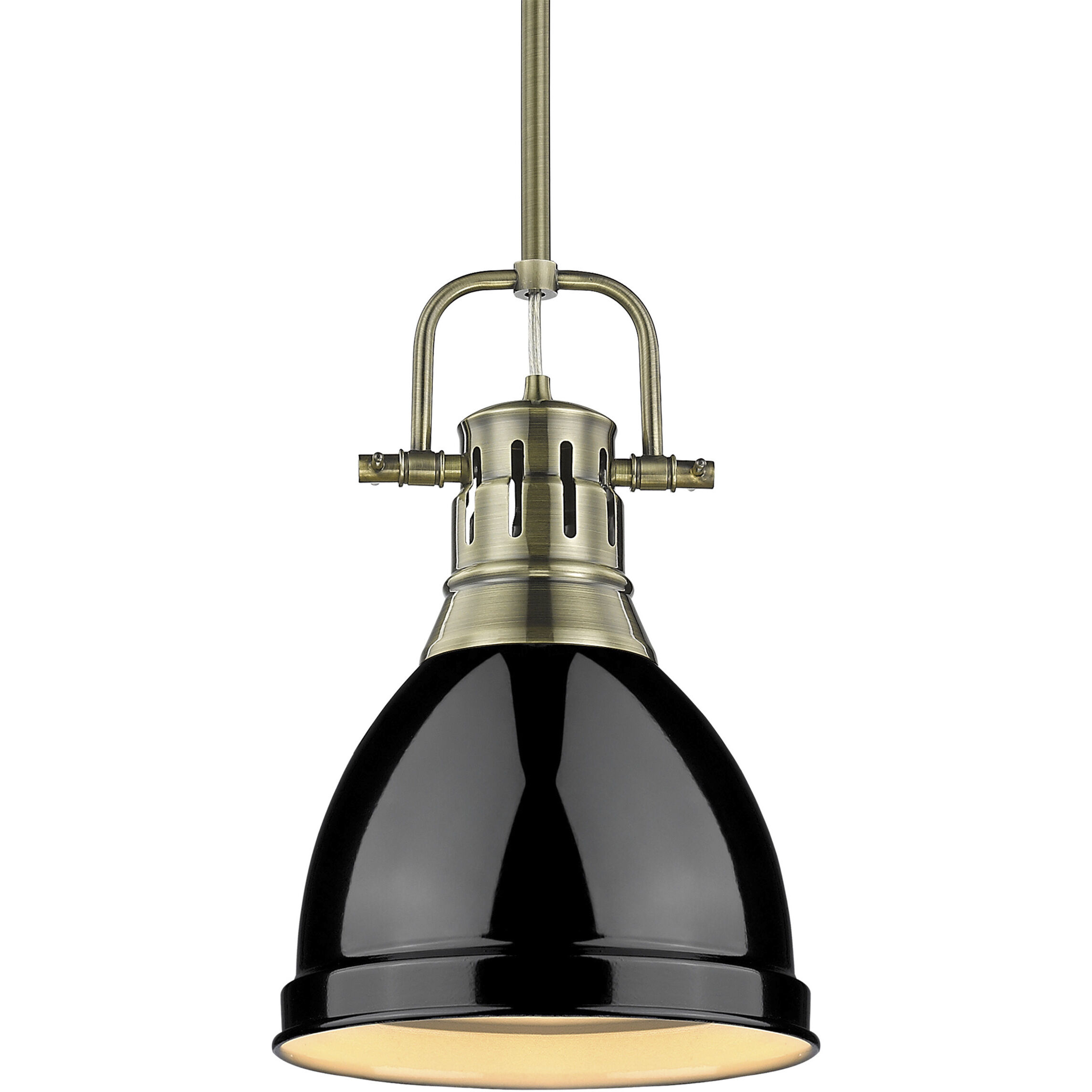 Yep Duncan 1 Light 8.88 inch Aged Brass Pendant Ceiling Light in Black, Small