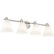 Fusion Collection - Pavia Family 4 Light 33.75 inch Brushed Nickel and Opal Bath Bar Wall Light, EVOLV
