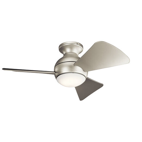 Sola 34 inch Brushed Nickel with Silver Blades Ceiling Fan