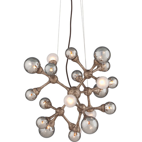 Element 20 Light 11 inch Stria Gold Leaf Chandelier Ceiling Light
