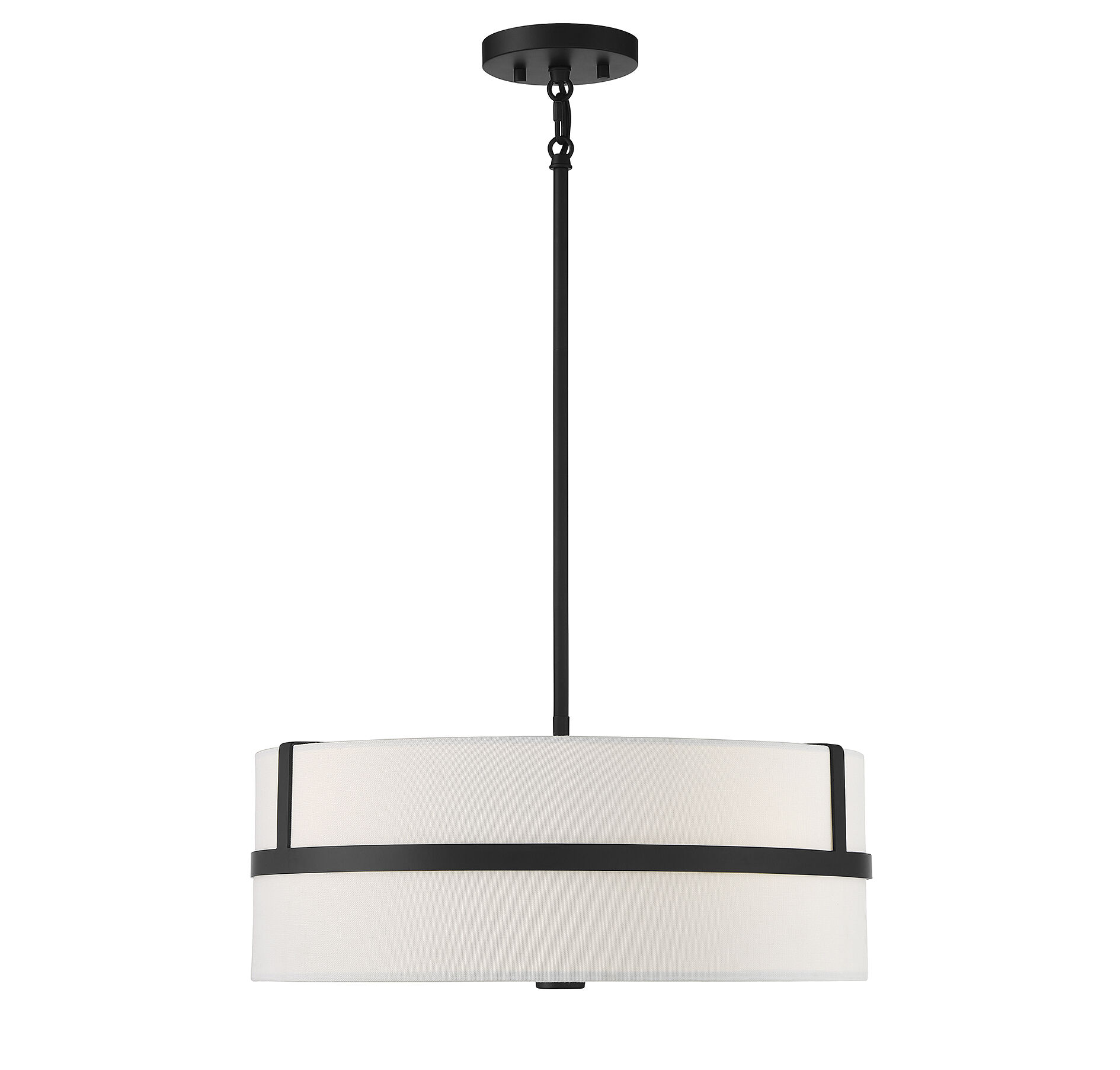 Contemporary 4 Light 20 inch Matte Black Pendant Ceiling Light