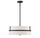 Contemporary 4 Light 20 inch Matte Black Pendant Ceiling Light