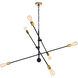 Axel 6 Light 42 inch Black and Brass Pendant Ceiling Light